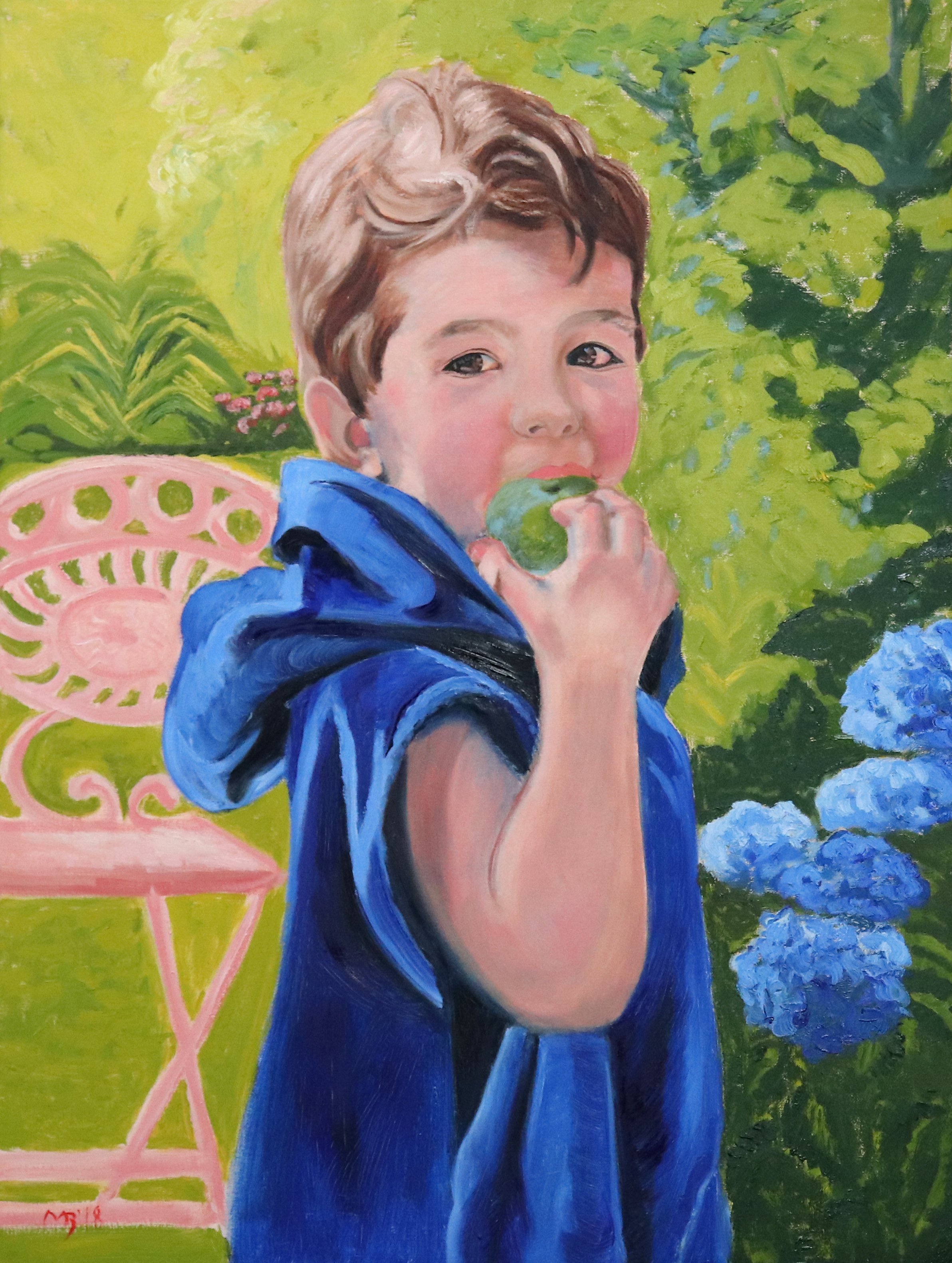 Boy with an apple by Marina Bowater